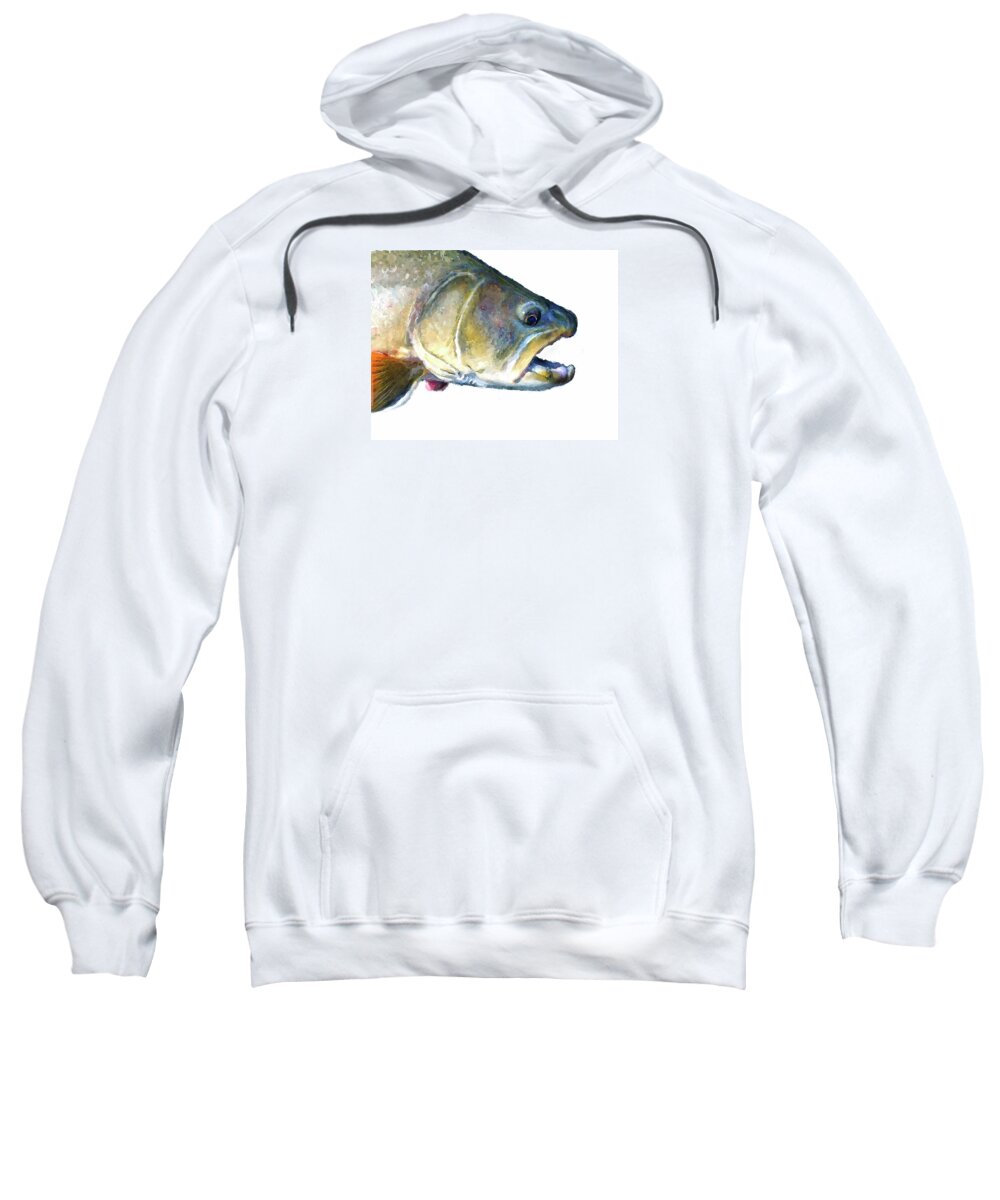 Fish Sweatshirt featuring the digital art Trout 3 by Brenda Leedy