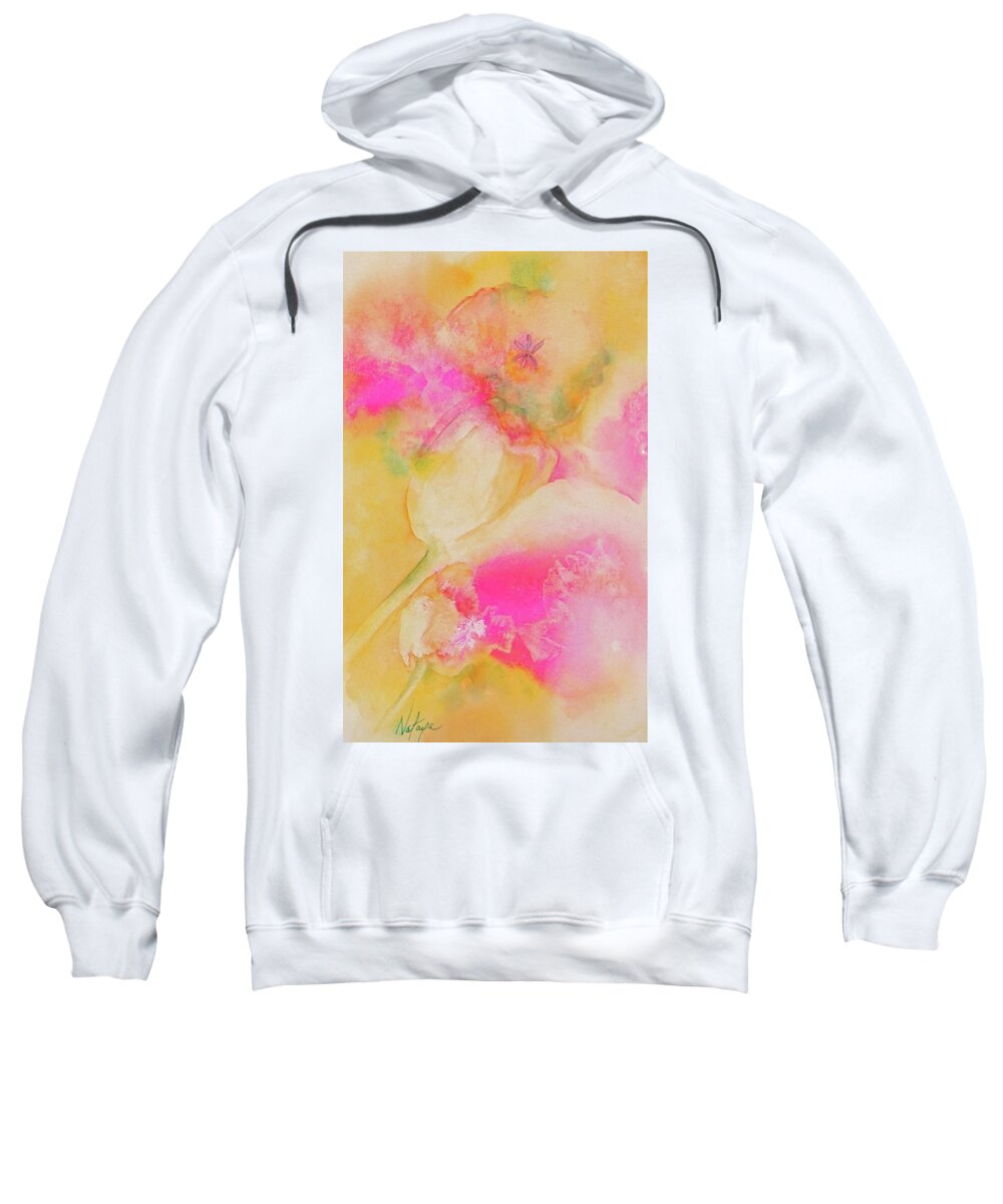 Tulips Sweatshirt featuring the painting Tulip Fantasia by Nataya Crow