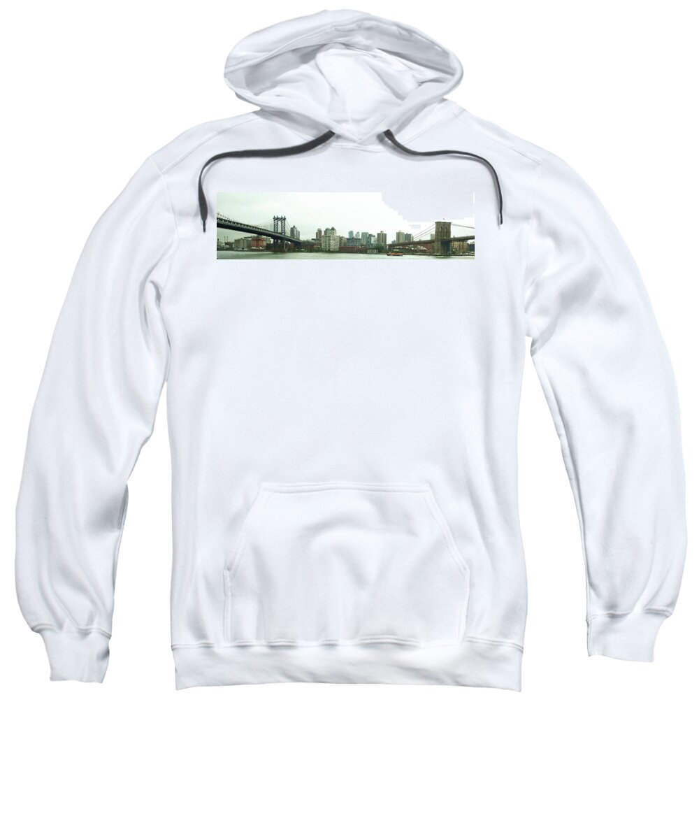 New York Sweatshirt featuring the photograph Two Bridges by Robert Knight