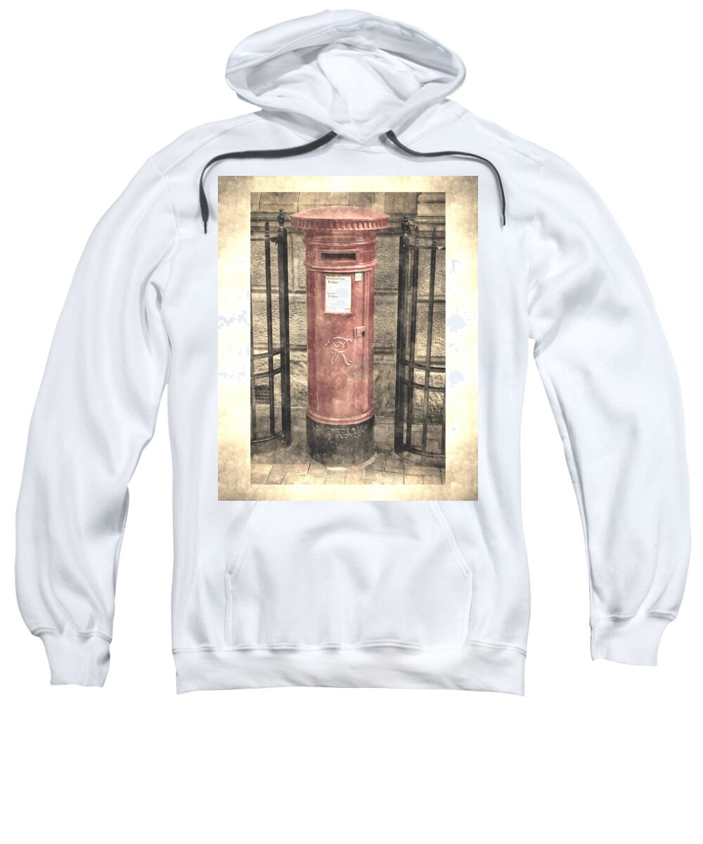 Post Box Sweatshirt featuring the photograph Victorian Red Post Box by Anthony Murphy