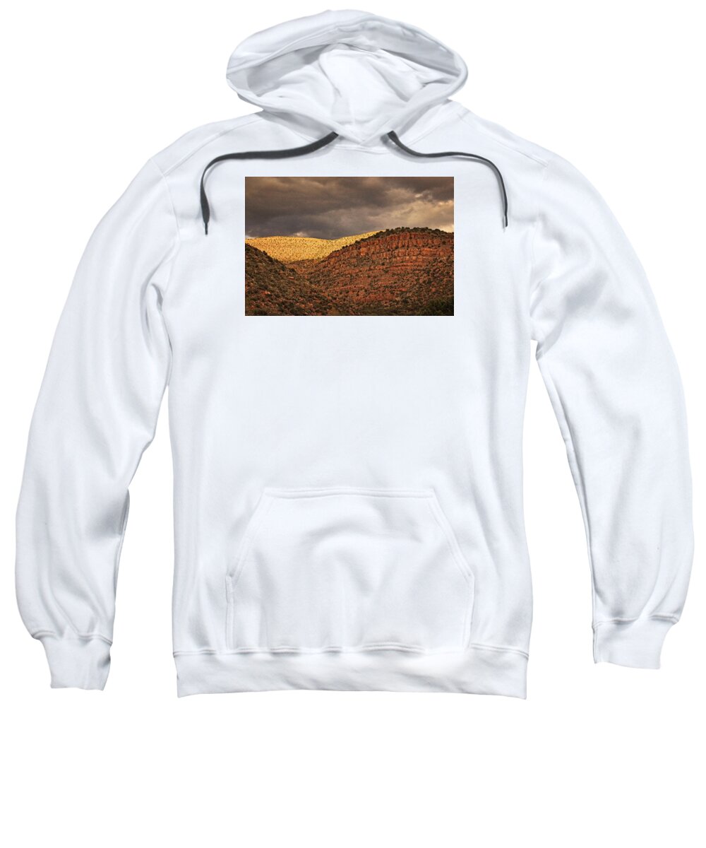 Verde Valley Sweatshirt featuring the photograph View from a Train Txt by Theo O'Connor