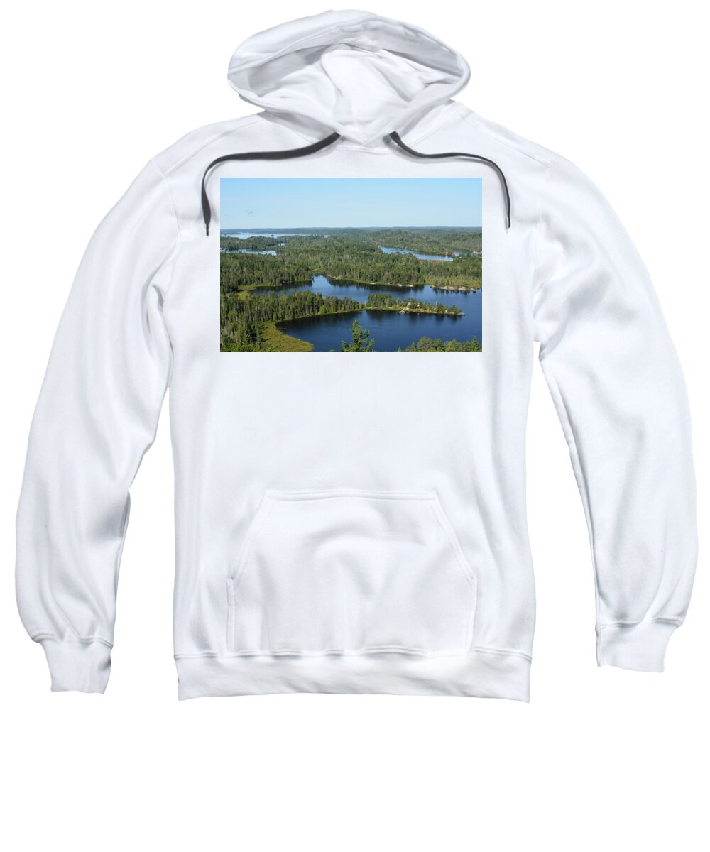Outdoor Sweatshirt featuring the photograph View From on High- Temagami by David Porteus