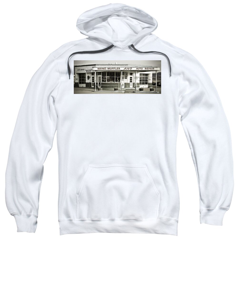 Filling Station Sweatshirt featuring the photograph Vintage art deco gas station by Marilyn Hunt