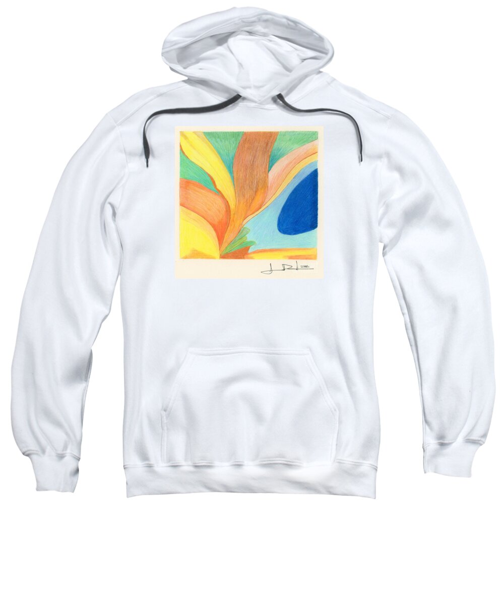 Abstract Sweatshirt featuring the drawing Water Grass Blue Pond by George D Gordon III