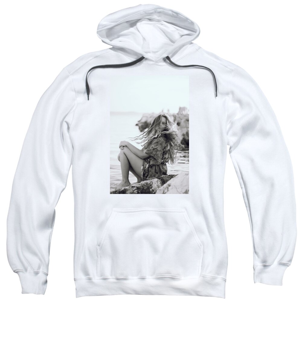 Model Sweatshirt featuring the photograph Wave it by Irma Vargic