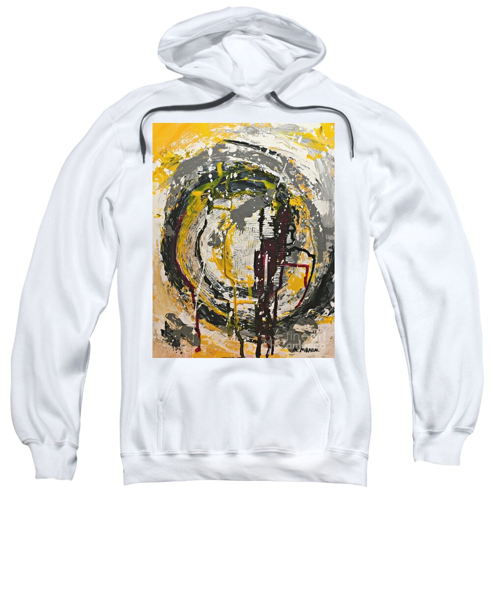 Abstract Sweatshirt featuring the painting Whirlwind by Mary Mirabal