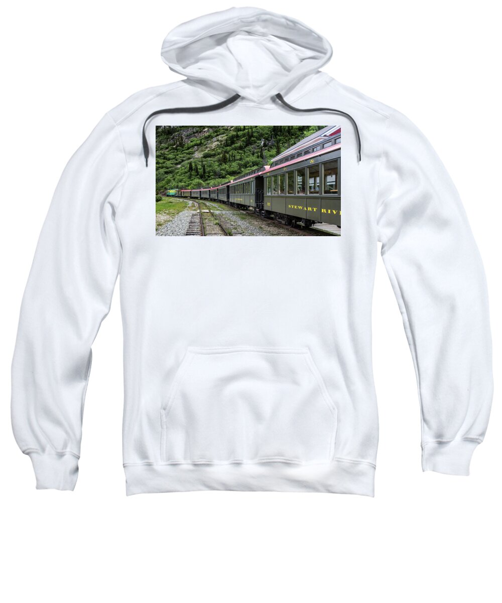 Train Sweatshirt featuring the photograph White Pass and Yukon railway by Ed Clark