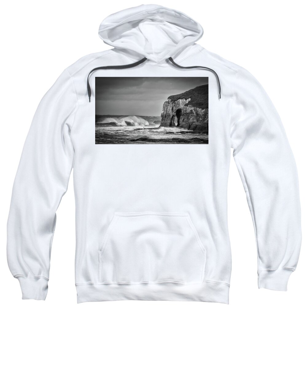 Ireland Sweatshirt featuring the photograph Whiterocks Waves by Nigel R Bell