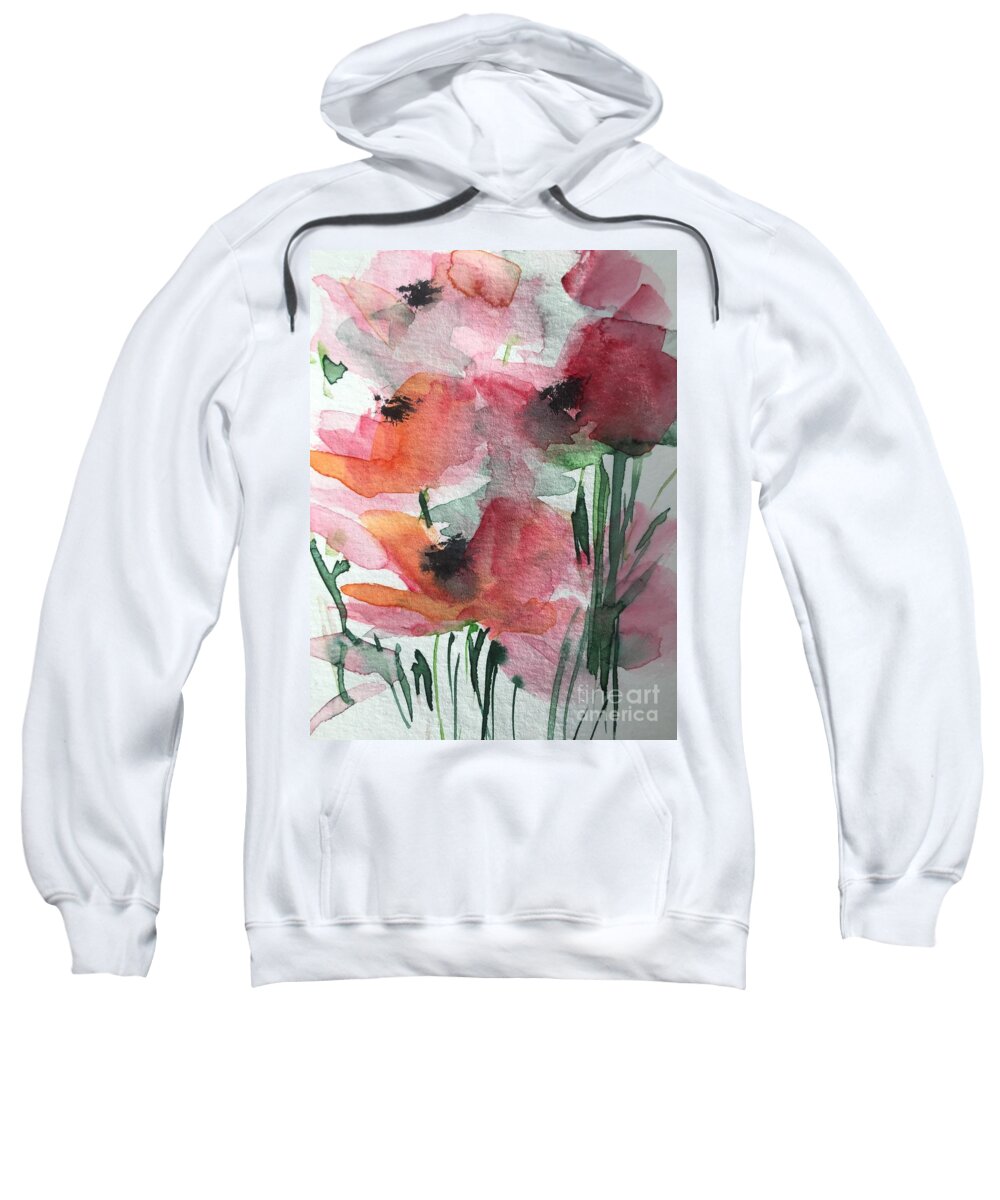 Wild Flowers Sweatshirt featuring the painting Wild Flowers Meadow by Britta Zehm