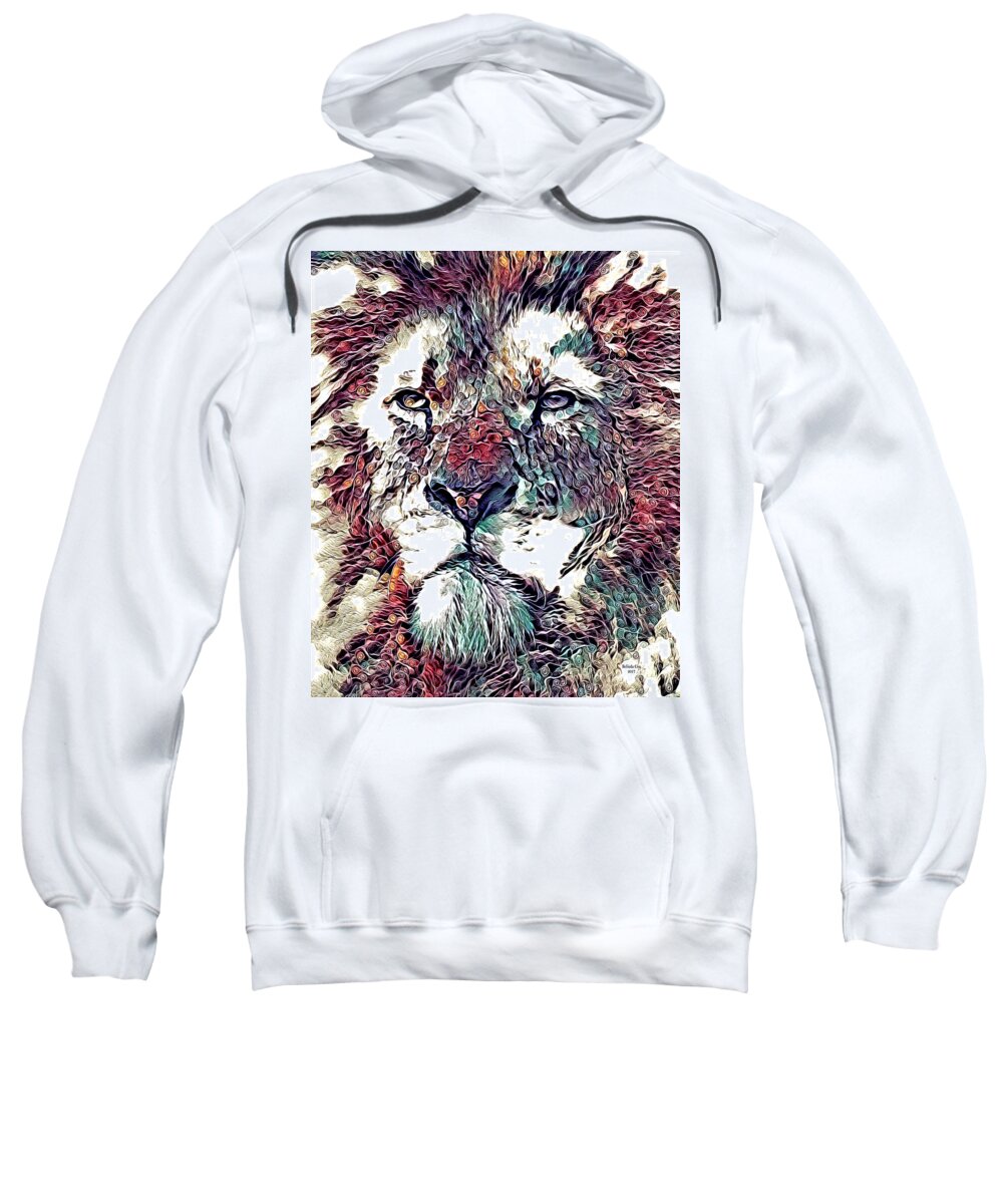 Digital Art Sweatshirt featuring the digital art Wild King by Artful Oasis
