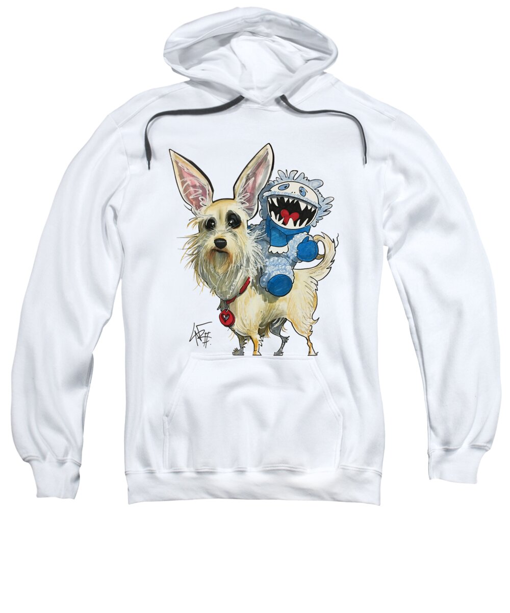 Pet Portrait Sweatshirt featuring the drawing Willis 3259 by Canine Caricatures By John LaFree