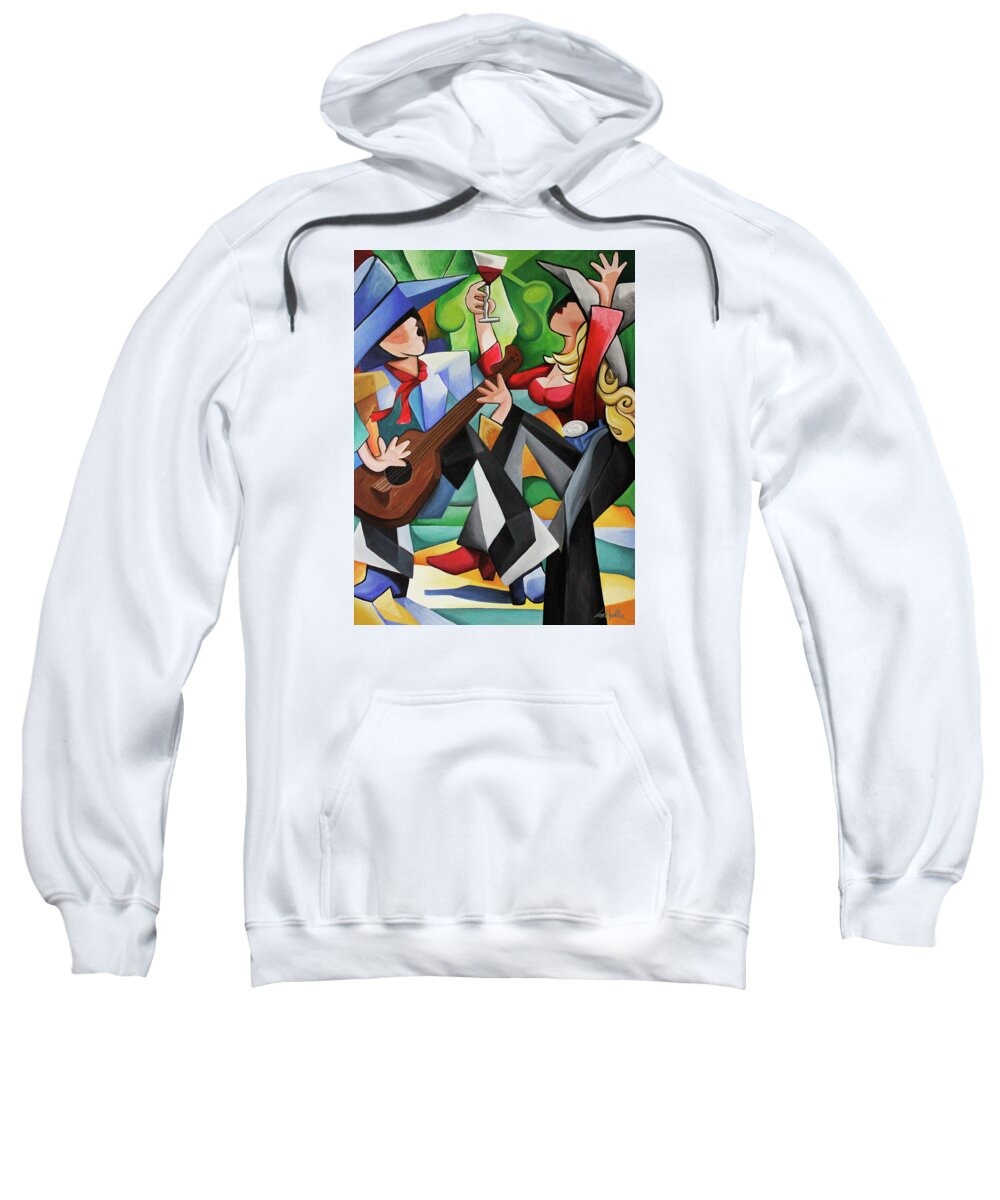Wine Sweatshirt featuring the painting Wine Party by Lance Headlee