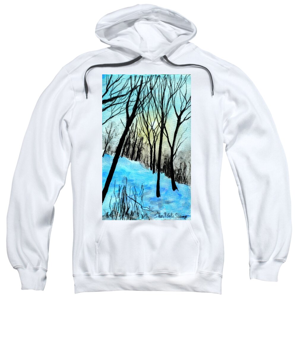 Sweatshirt featuring the painting Winter Sunlight by Lynn Hansen