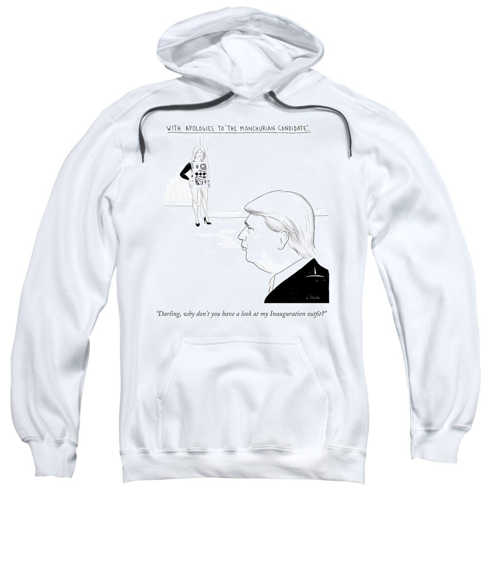 darling Sweatshirt featuring the drawing With Apologies to The Manchurian Candidate by Emily Flake