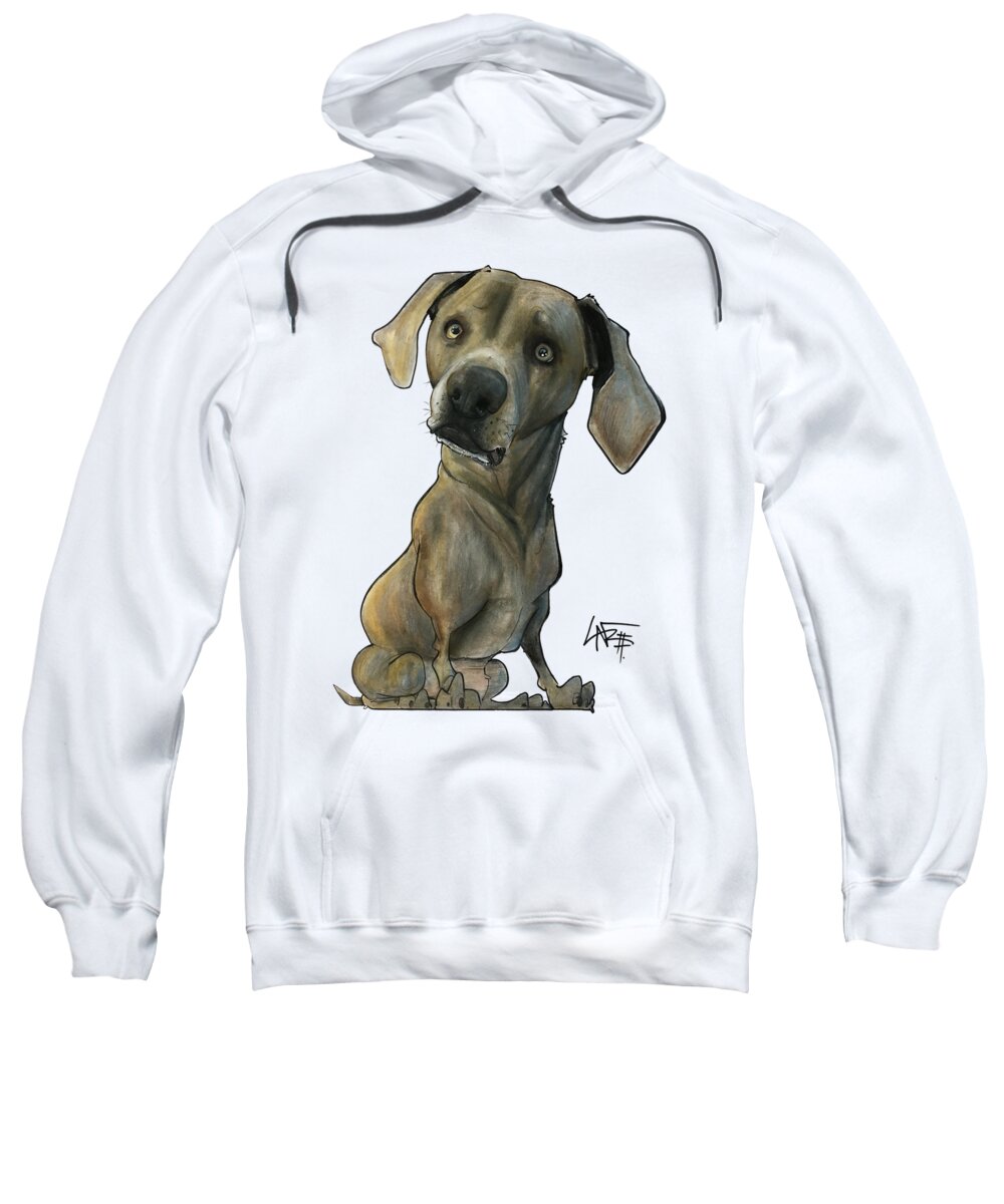 Pet Portrait Sweatshirt featuring the drawing Womack 3291 Cooper by Canine Caricatures By John LaFree