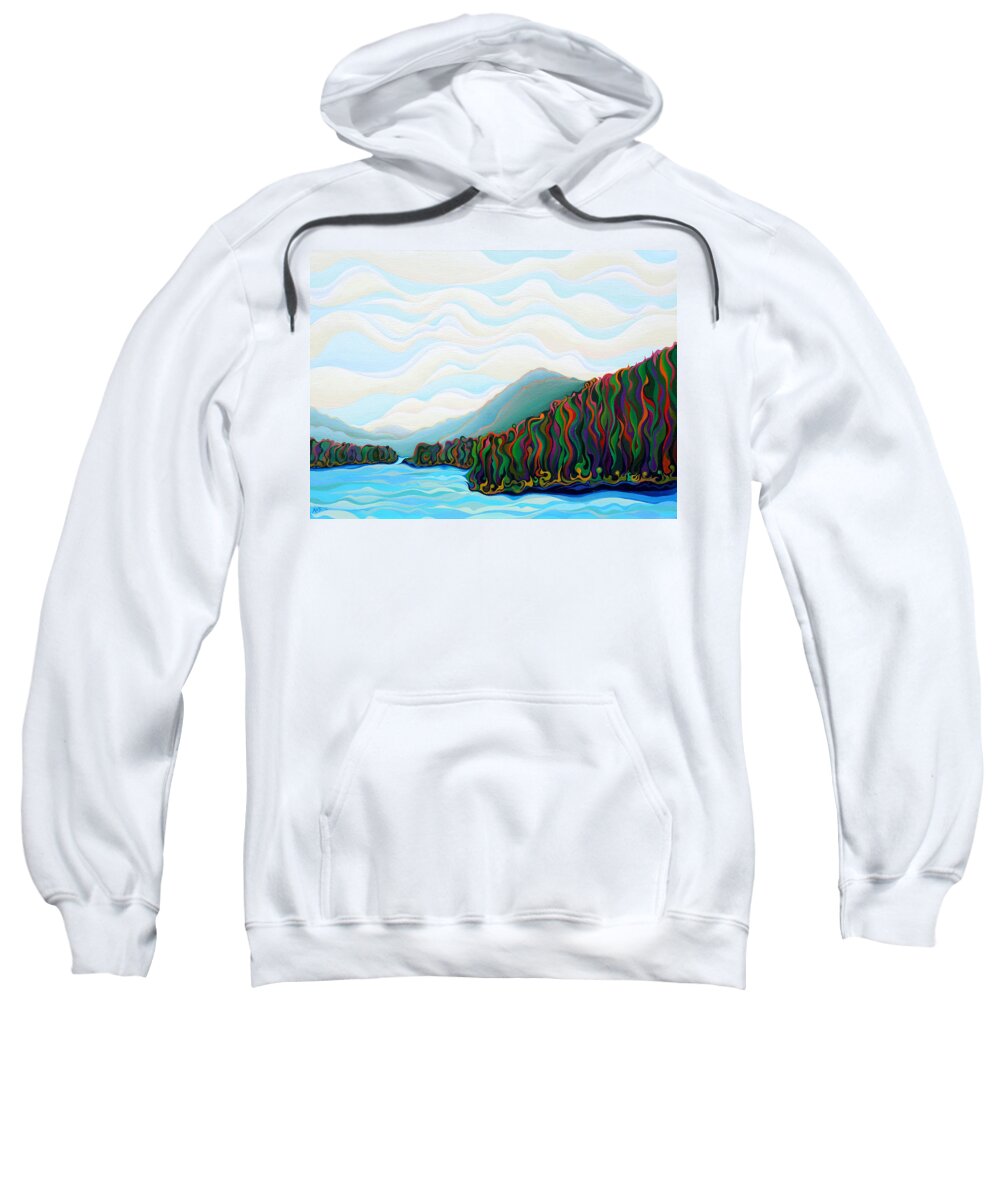 Mountain Sweatshirt featuring the painting Woo Hoo Mountains by Amy Ferrari
