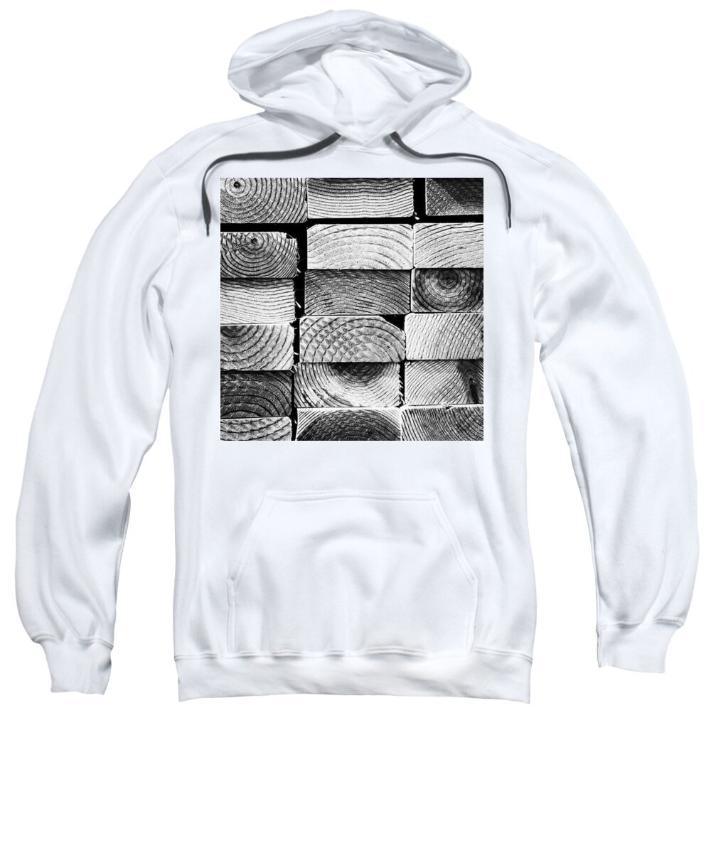Simplicity Sweatshirt featuring the photograph Wood Ends. #abstract #pattern by Ginger Oppenheimer