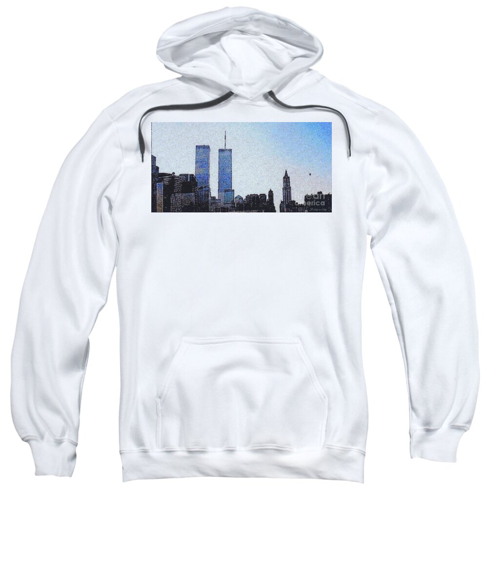 Twin Towers Sweatshirt featuring the photograph World Trade Center once upon a time... by Mariana Costa Weldon