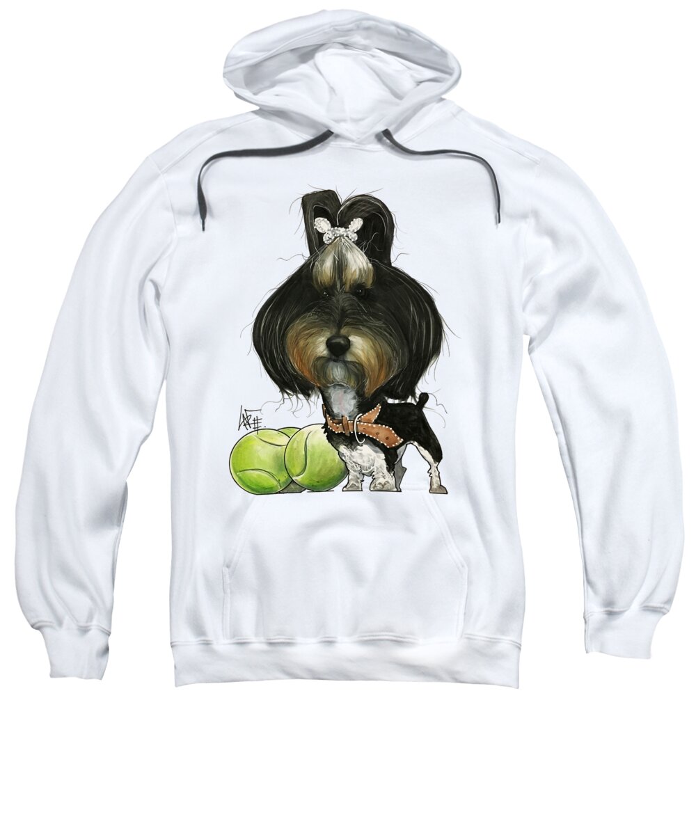 Pet Portrait Sweatshirt featuring the drawing Wright 7-1461 2 by Canine Caricatures By John LaFree