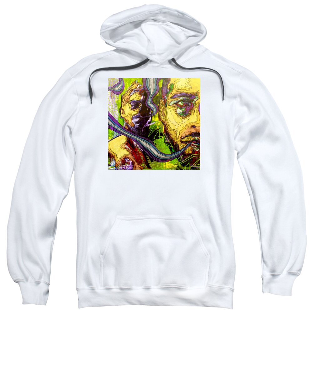 Self Portrait Sweatshirt featuring the painting You're Gonna Carry That Weight by Bobby Zeik