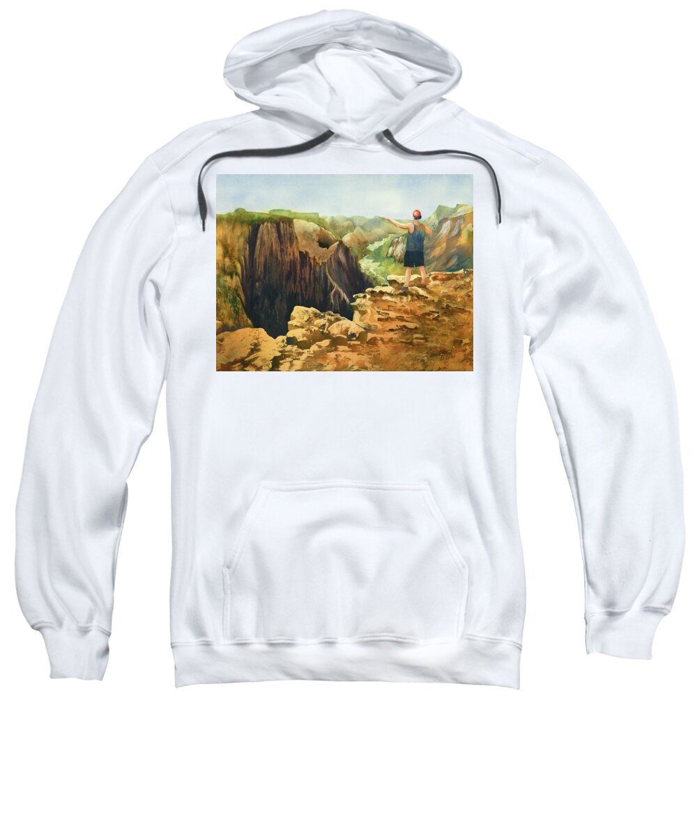 Southwest Sweatshirt featuring the painting Zoom by Johanna Axelrod