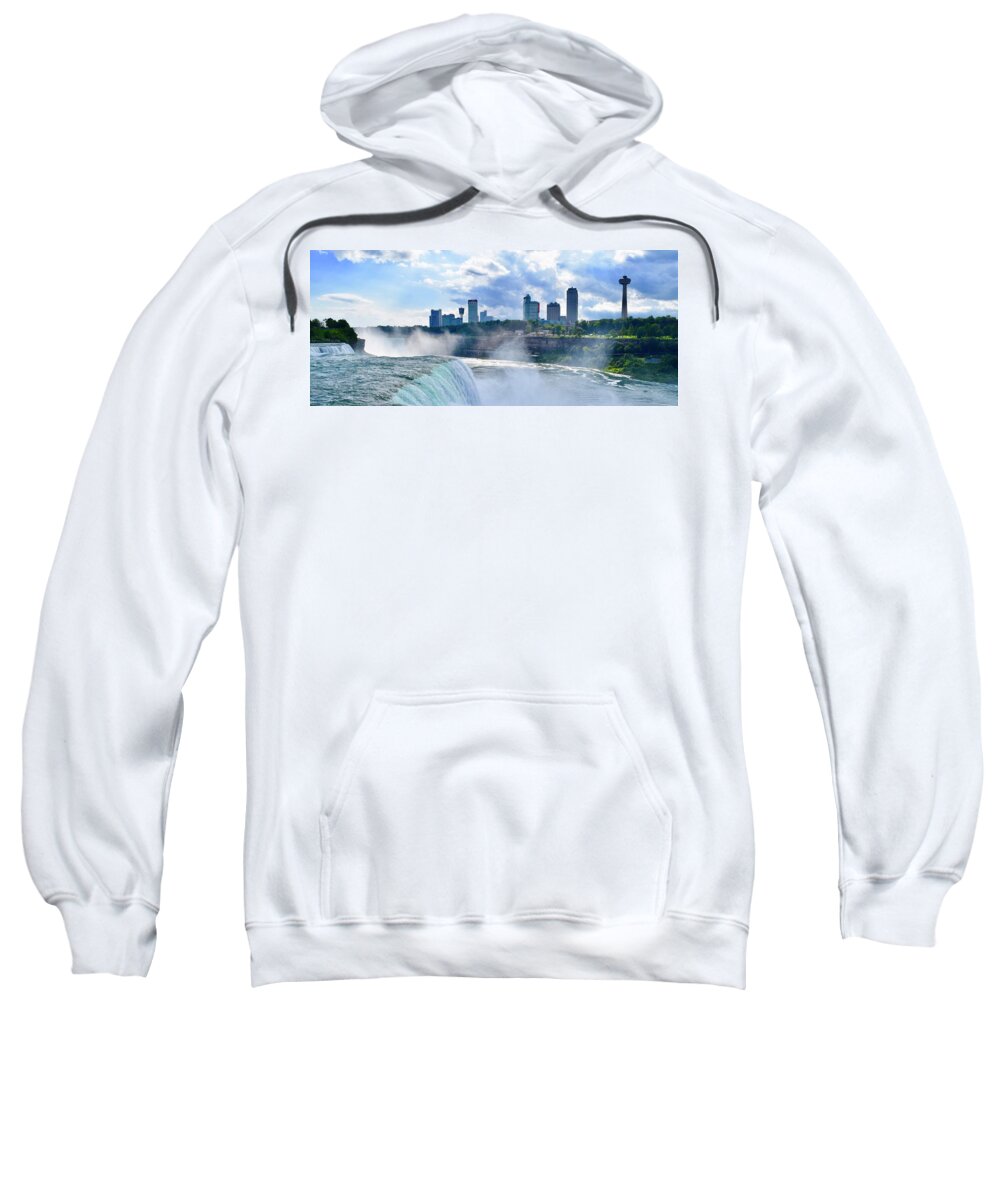Niagara Sweatshirt featuring the photograph American Falls- Niagara Falls by Bnte Creations