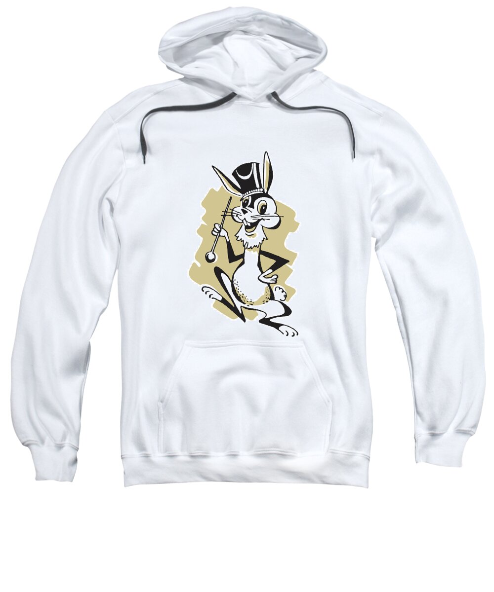 Accessories Sweatshirt featuring the drawing Rabbit in Top Hat with Cane #1 by CSA Images