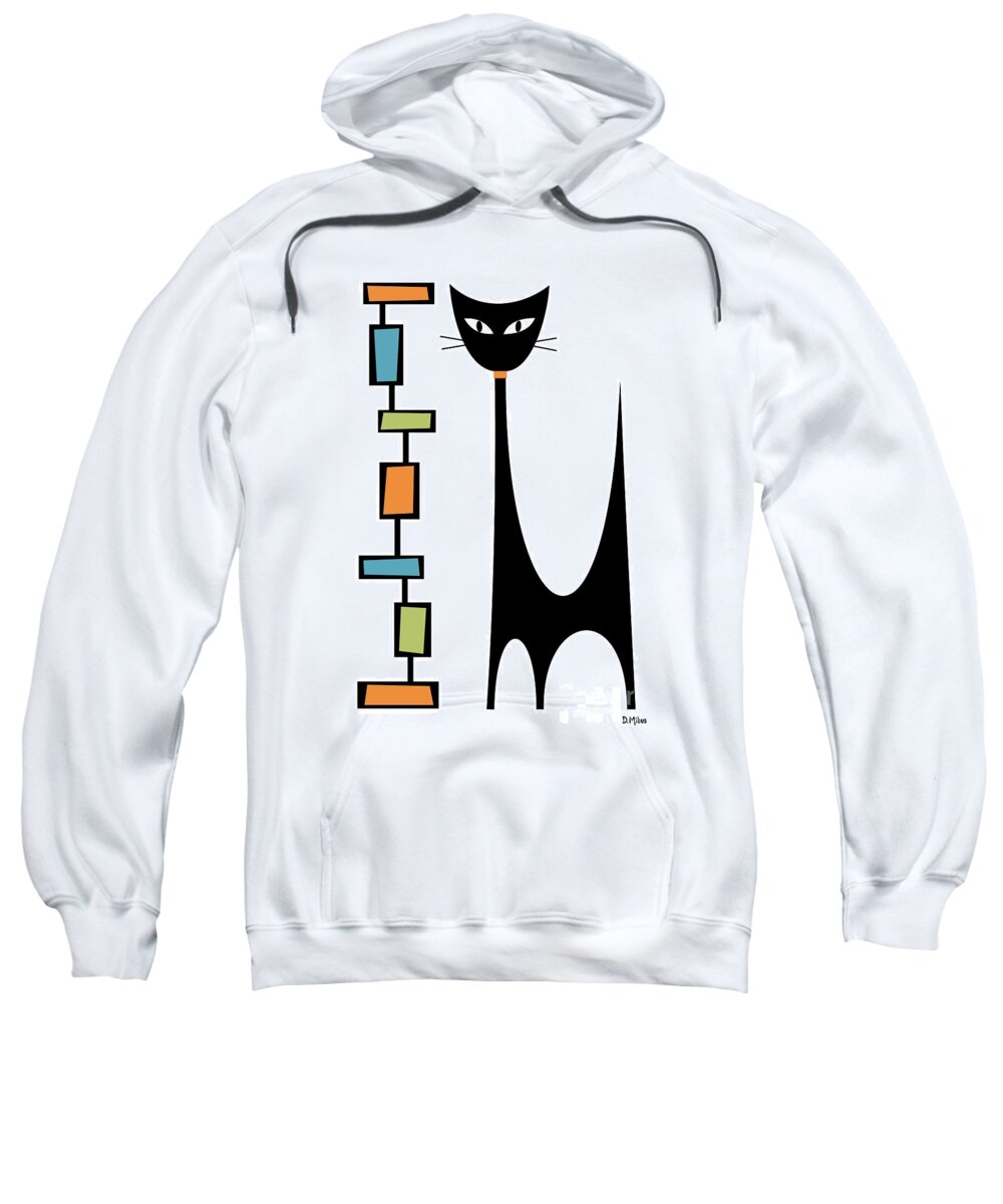 Atomic Cat Sweatshirt featuring the digital art Rectangle Cat #3 by Donna Mibus