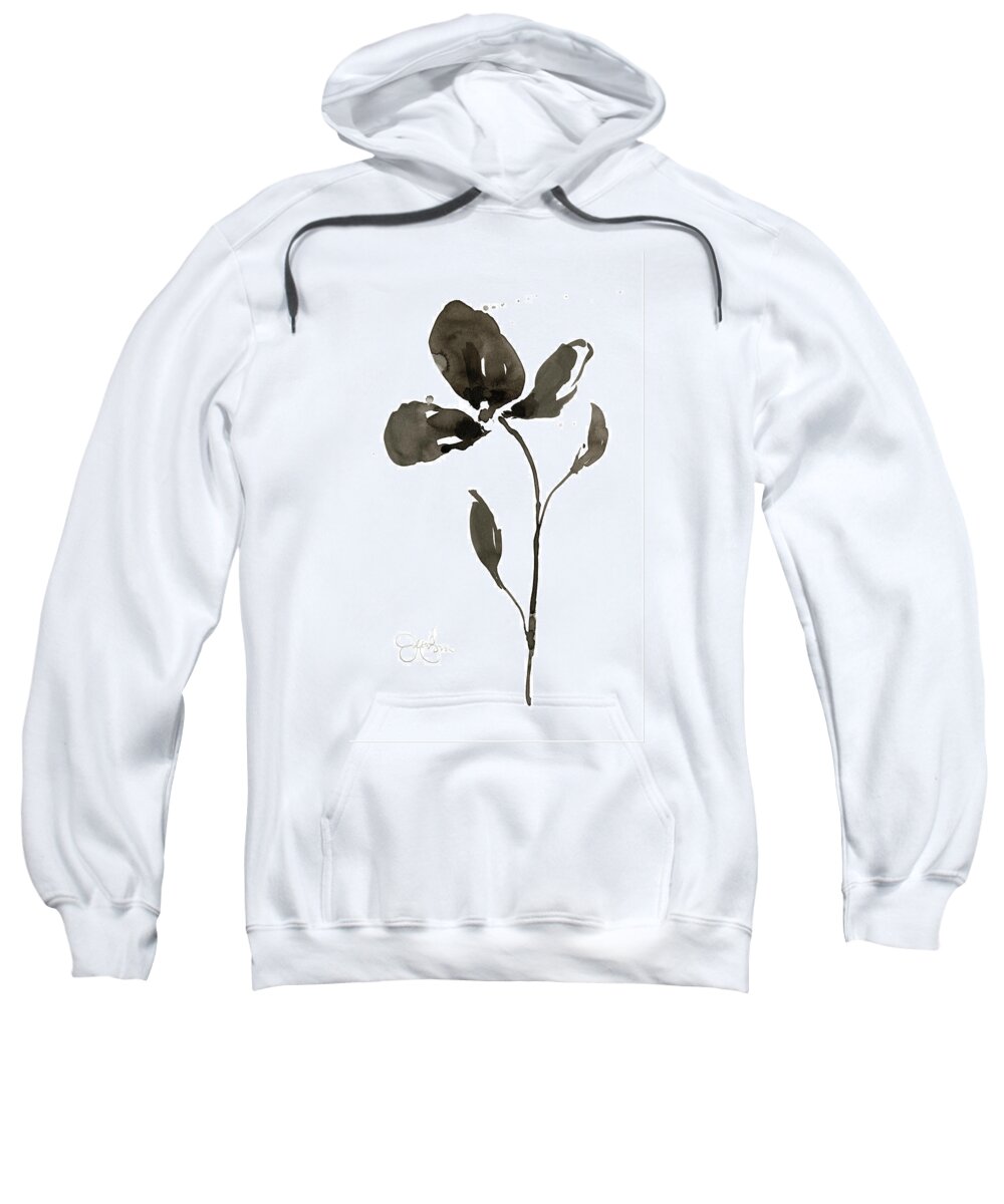 Botanical Sweatshirt featuring the painting Solitary Sumi-e II #1 by Jennifer Goldberger