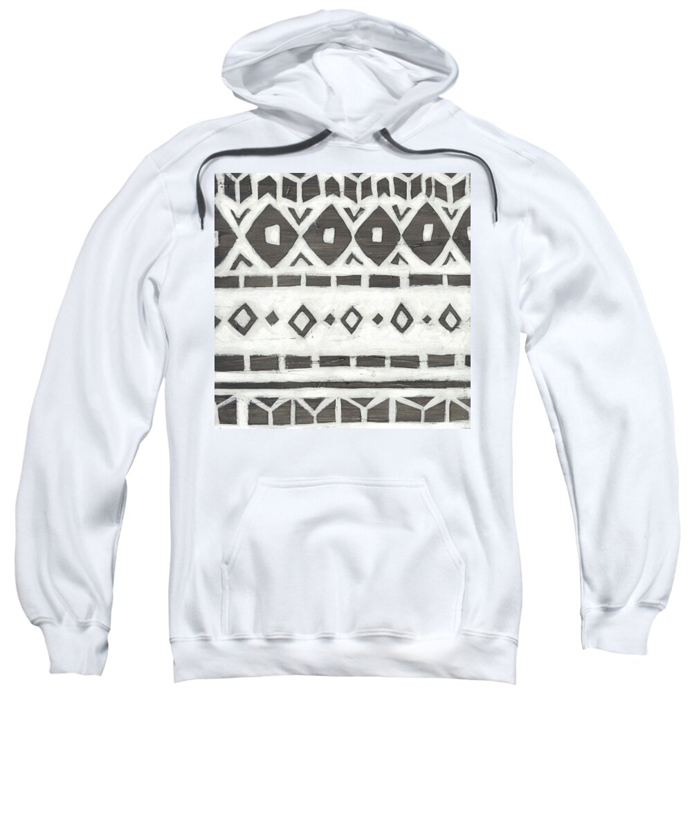 Asian & World Culture+textiles Sweatshirt featuring the painting Tribal Textile Iv #1 by June Erica Vess