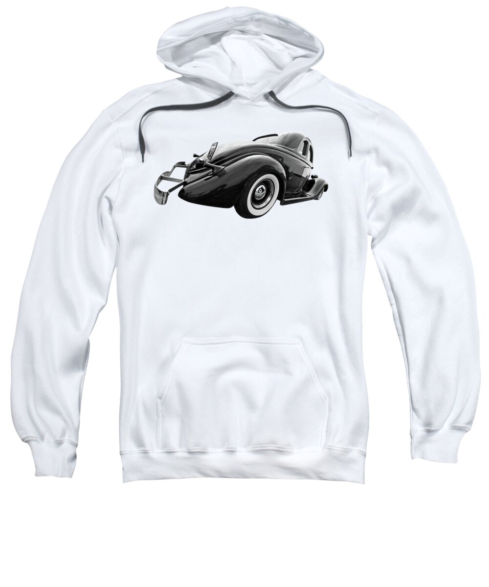 Hotrod Sweatshirt featuring the photograph 1935 Ford Coupe in Black and White by Gill Billington