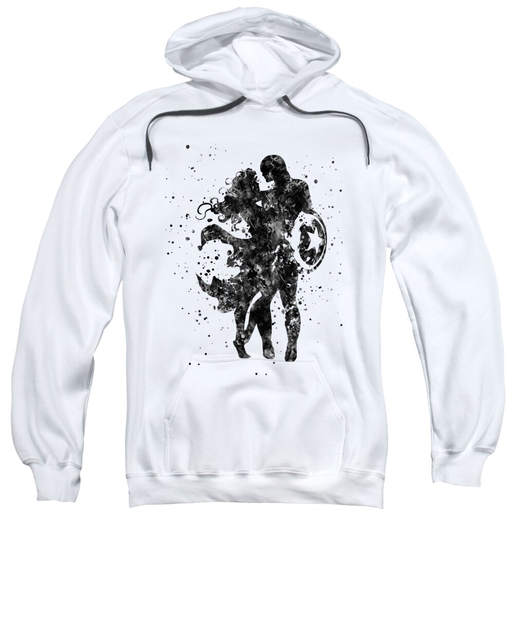 Captain America and Wonder Woman #2 Adult Pull-Over Hoodie by Art Galaxy -  Pixels