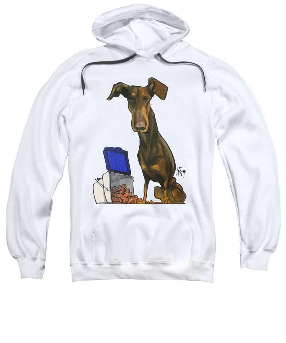 Lapp 4484 Sweatshirt featuring the drawing Lapp 4484 by Canine Caricatures By John LaFree