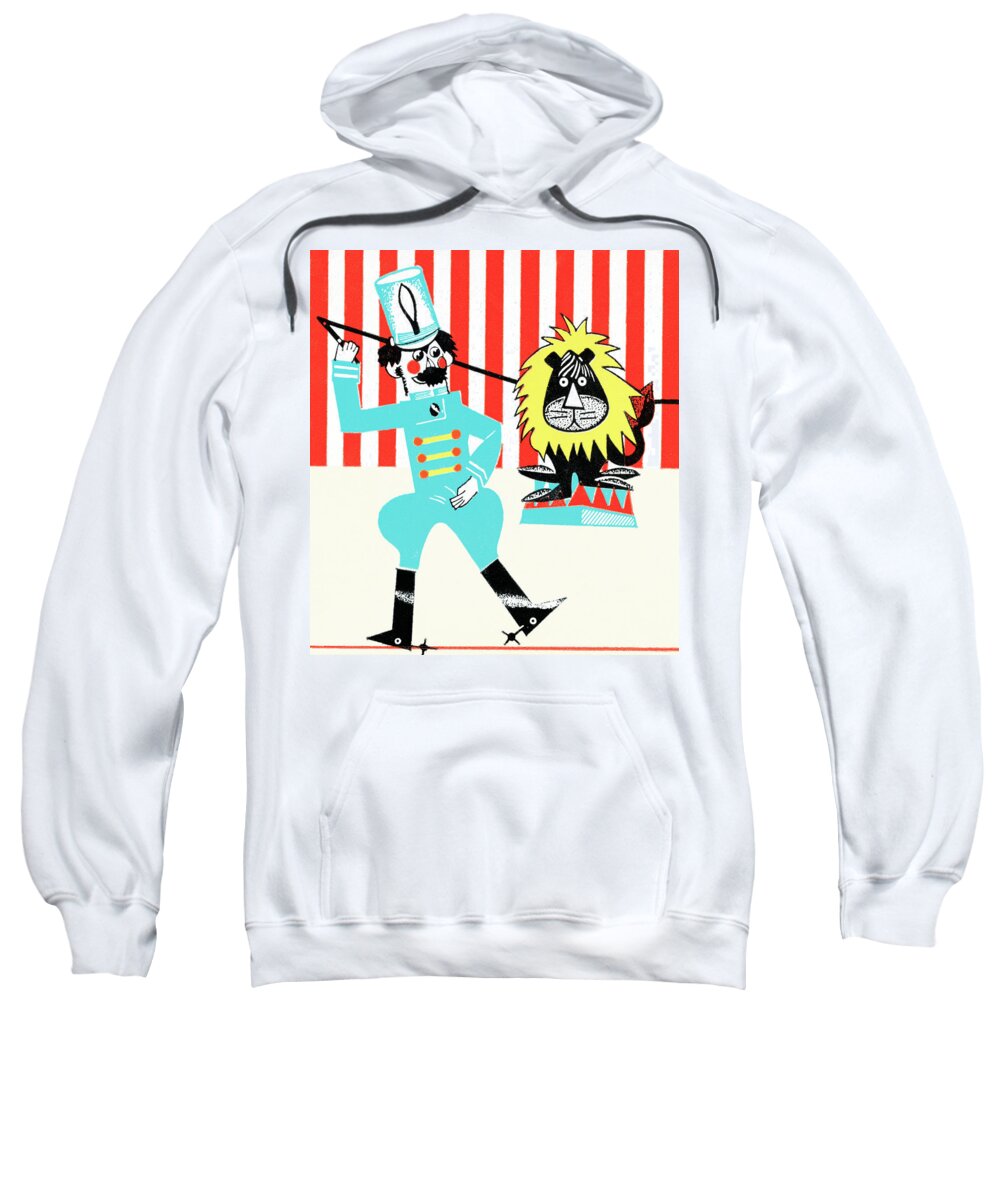 Animal Sweatshirt featuring the drawing Lion tamer #2 by CSA Images