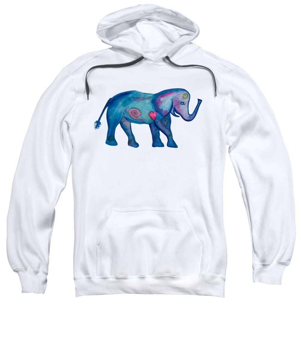 Elephant Sweatshirt featuring the painting Elephant - You Are Precious by Sandy Rakowitz