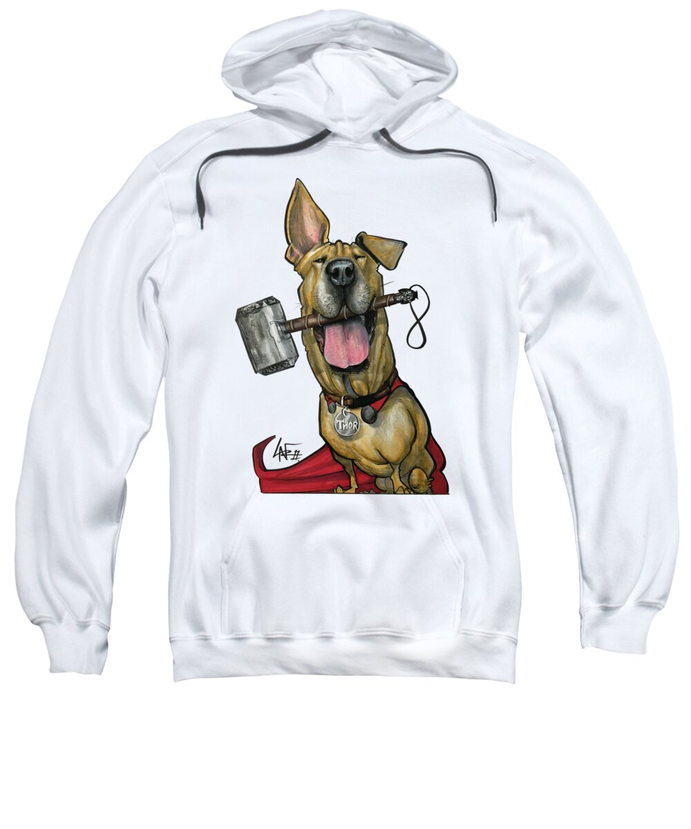 Thiel 4214 Sweatshirt featuring the drawing Thiel 4214 by Canine Caricatures By John LaFree