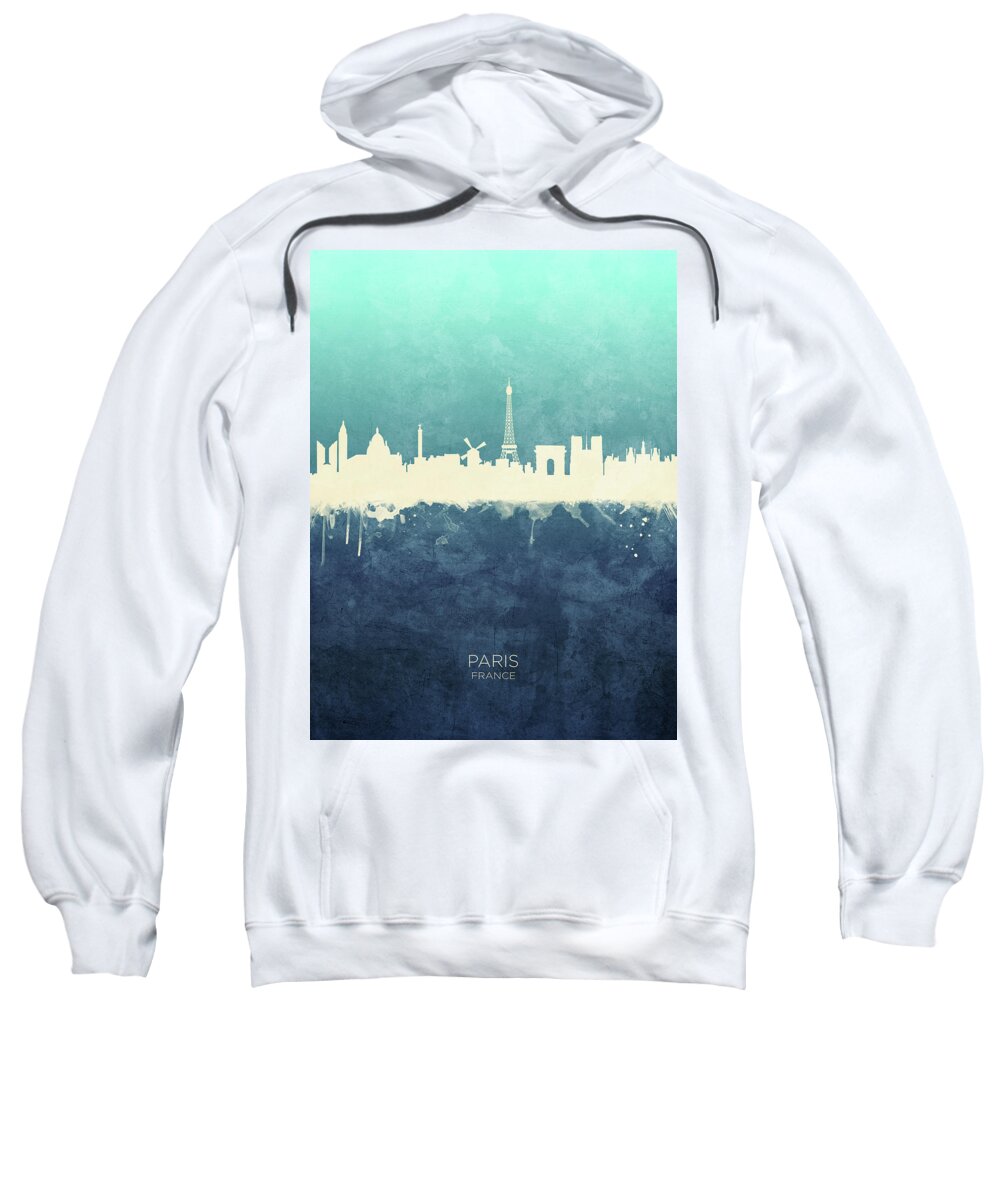 Paris Sweatshirt featuring the digital art Paris France Skyline #20 by Michael Tompsett