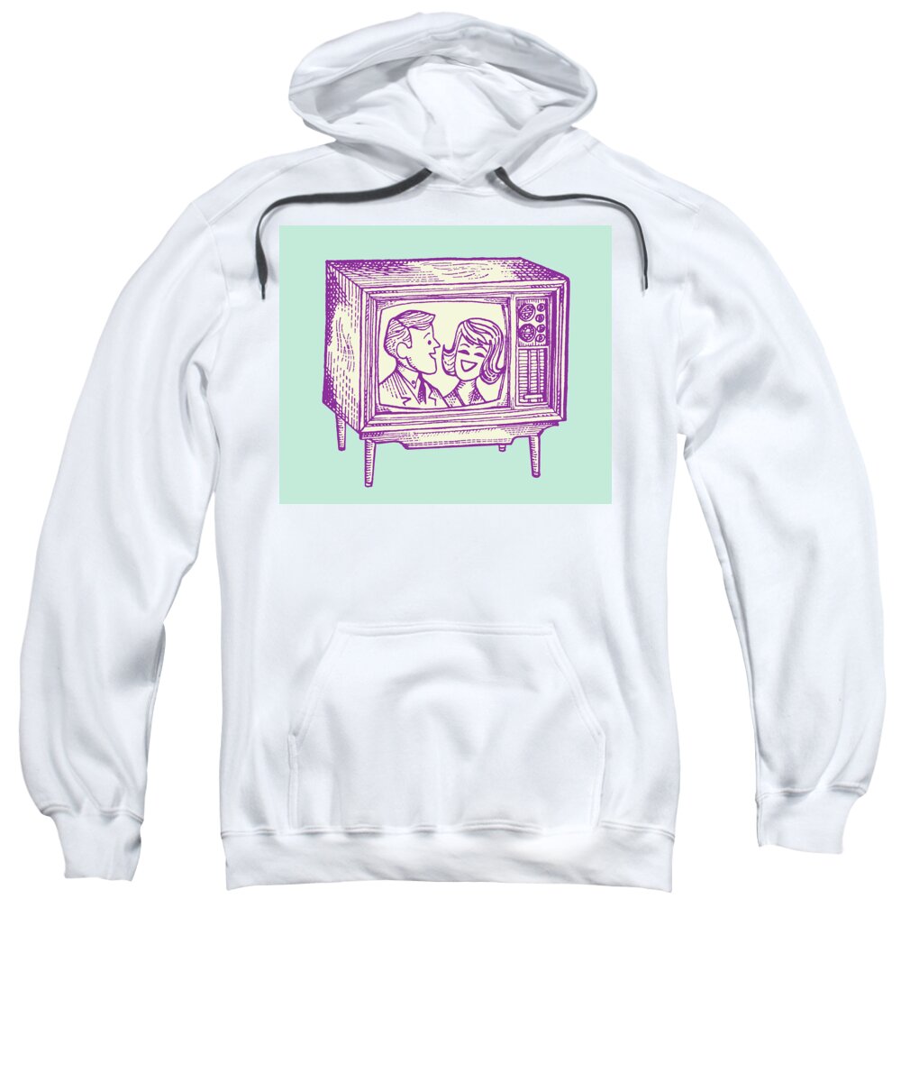 Actor Sweatshirt featuring the drawing Television #21 by CSA Images