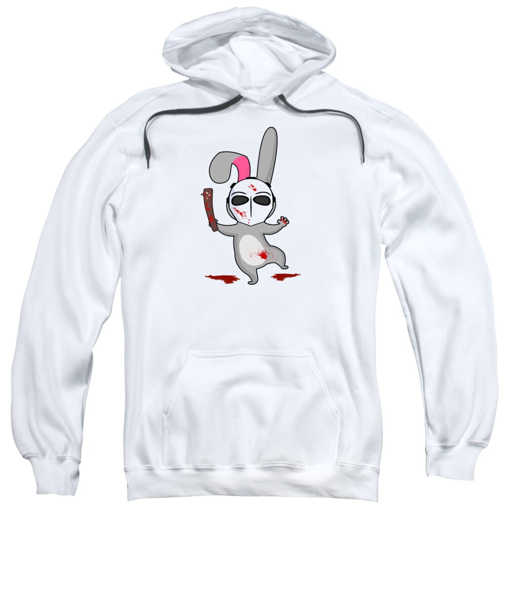 Psycho Bunny Horror Rabbit #6 Adult Pull-Over Hoodie by Mister Tee