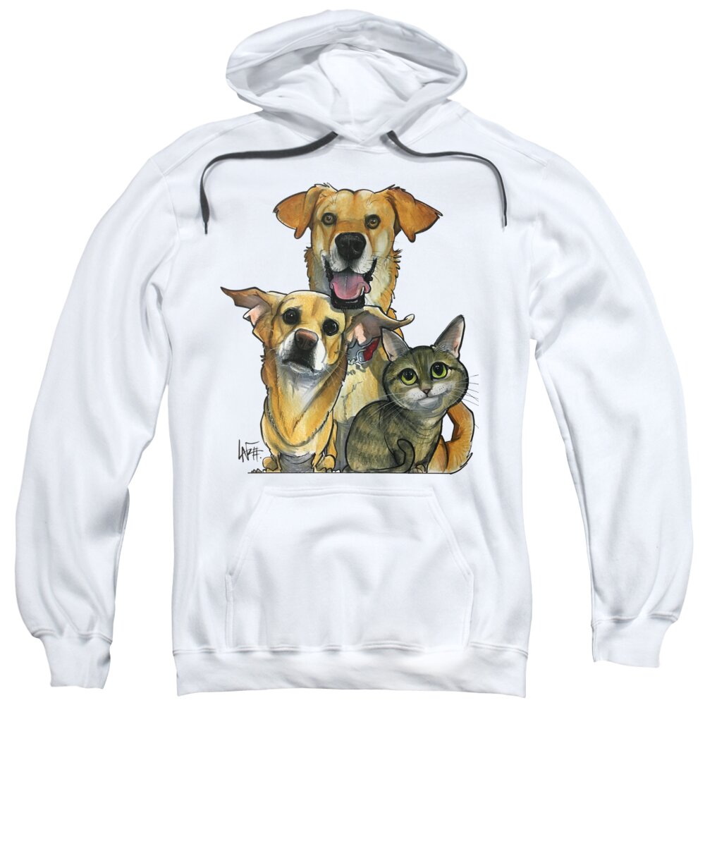 Kelleher Sweatshirt featuring the drawing 5207 Kelleher by Canine Caricatures By John LaFree
