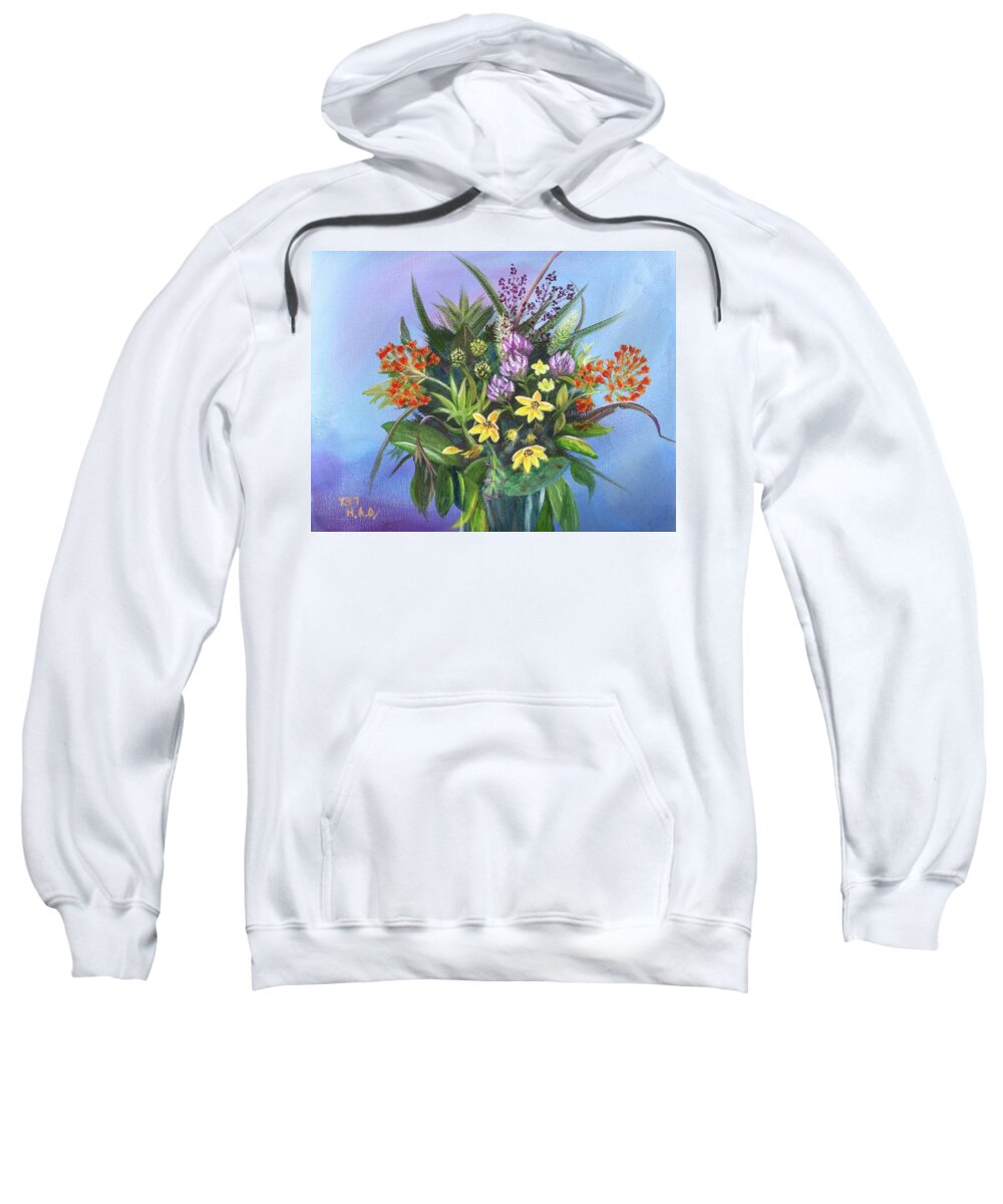 Wildflowers Sweatshirt featuring the painting A wild bunch 2 by Helian Cornwell