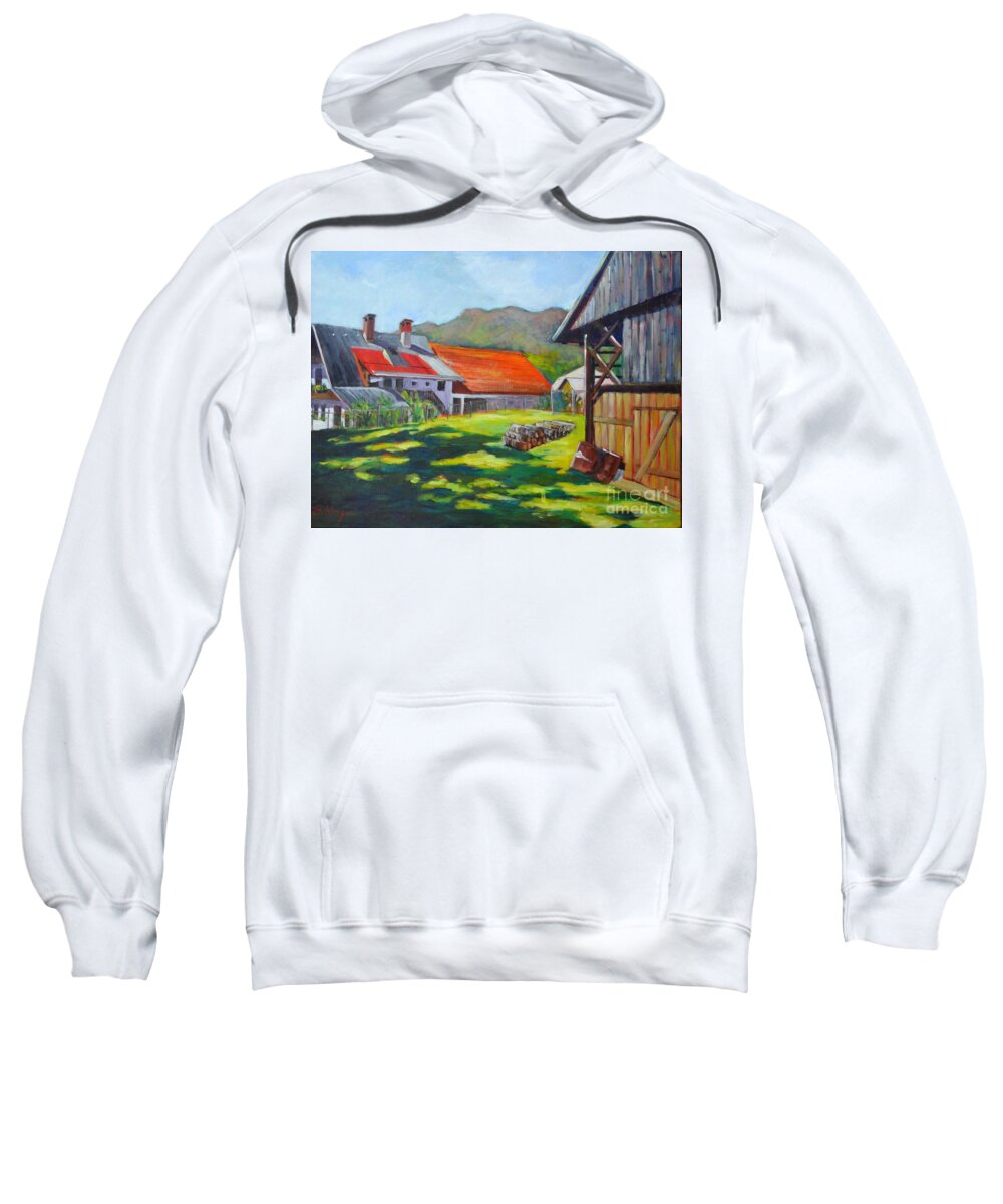 Architecture Sweatshirt featuring the painting Alpine Living by Betty M M Wong