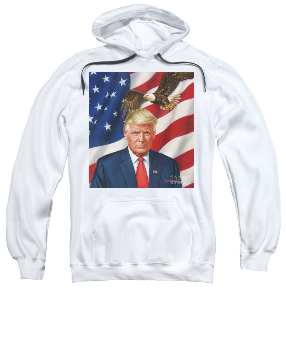 President Donald J. Trump Sweatshirt featuring the painting America Soaring by Dick Bobnick