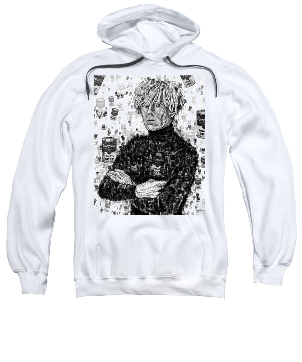 Andy Warhol Sweatshirt featuring the painting Andy Warhol by Yom Tov Blumenthal