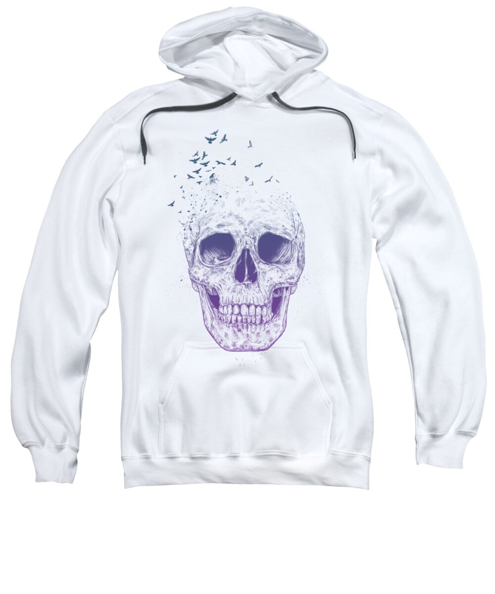 Skull Sweatshirt featuring the mixed media Let them fly by Balazs Solti