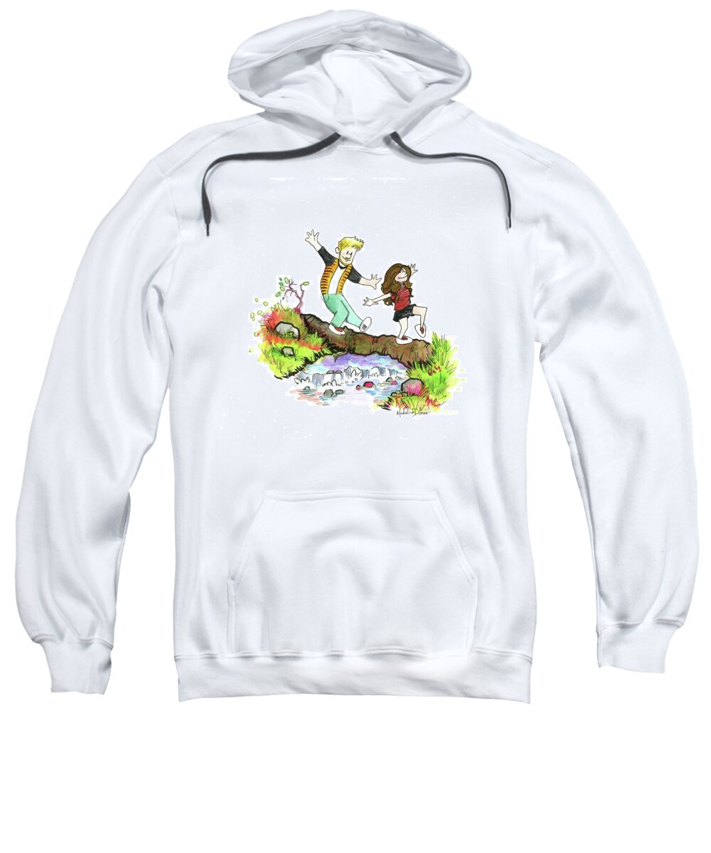  Sweatshirt featuring the painting Balancing by Madeline Dillner