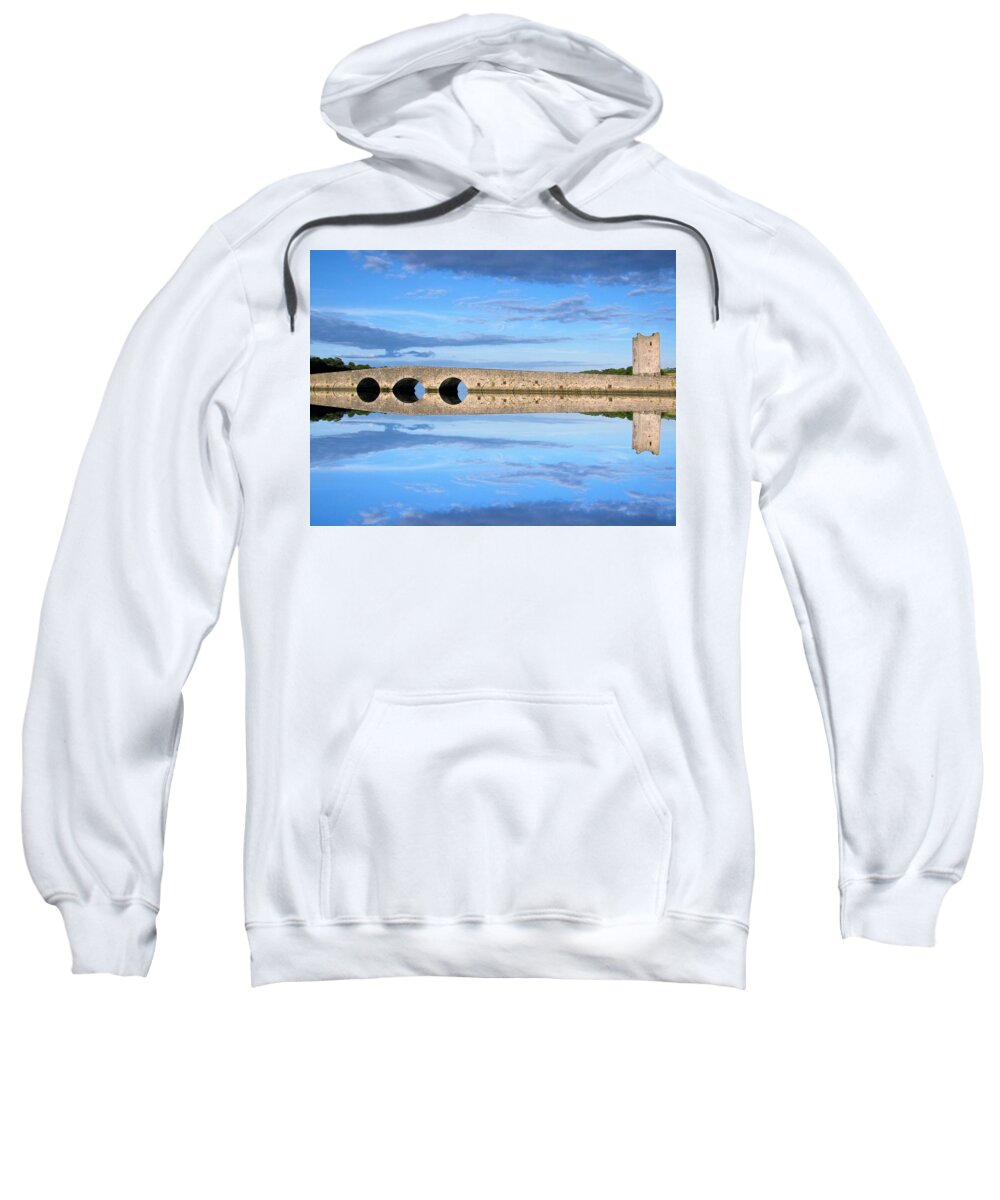 Belvelly Castle Sweatshirt featuring the photograph Belvelly Castle Reflection by Joan Stratton