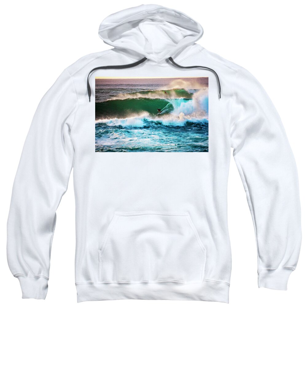 Surf Sweatshirt featuring the photograph Big Waves Rider by Anthony Jones