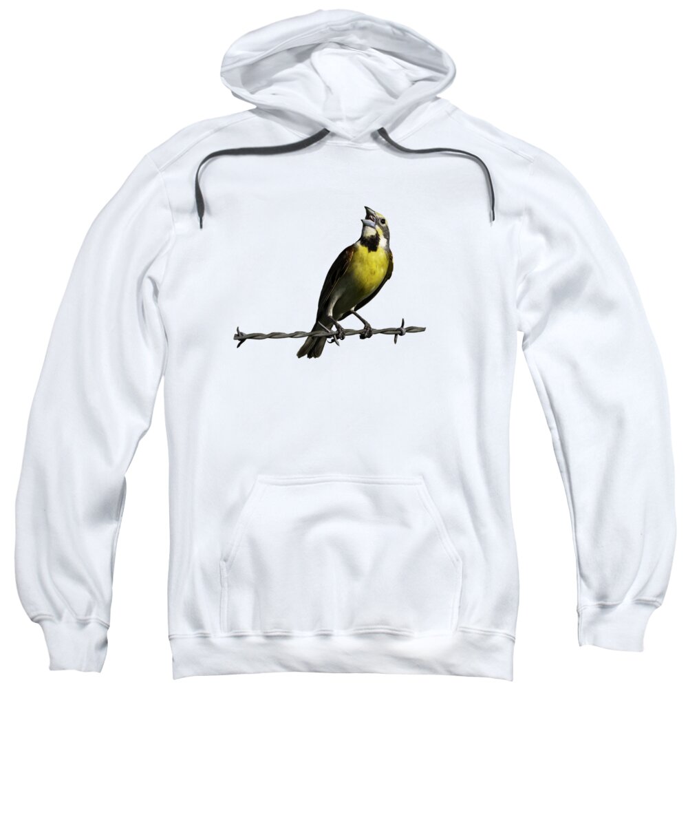 Nature Sweatshirt featuring the photograph Bird on Wire Dickcissel by Jeff Phillippi