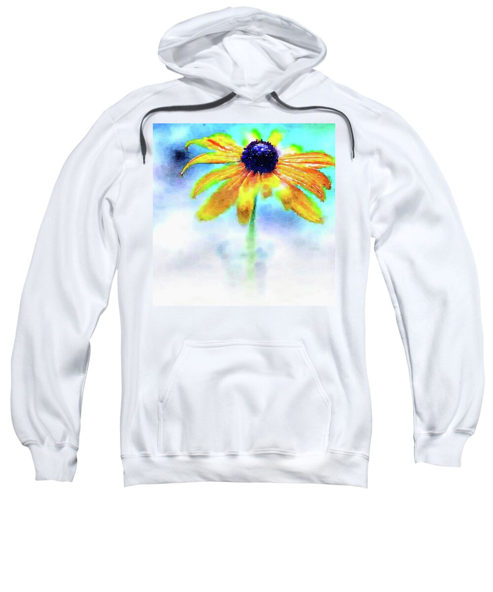 Watercolor Floral Sweatshirt featuring the painting Blackeyed Susan by Bonnie Bruno